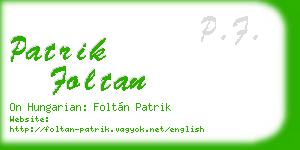 patrik foltan business card